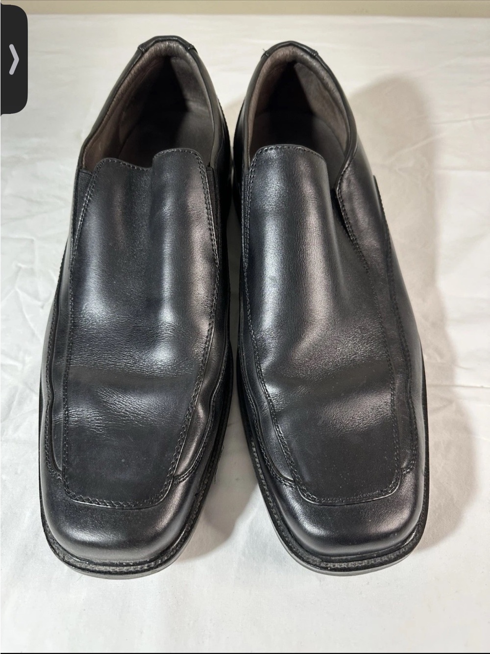 Johnston & Murphy Black Leather Slip-On Loafers
